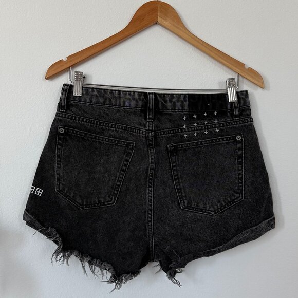 Ksubi Black Frayed Hem Shorts - 28" Like New - Picture 6 of 7